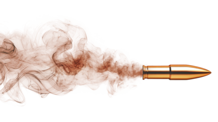 PNG Bullet with a smoke trail ammunition weaponry projectile.