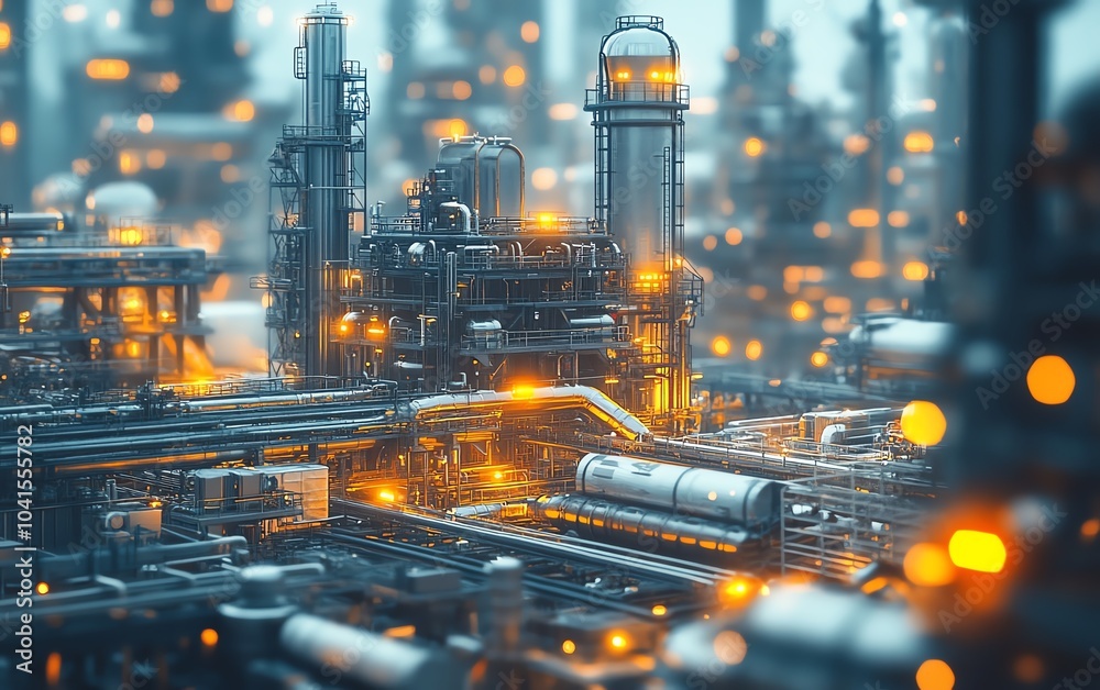 Aufkleber creative 3d visualization representing an industrial project, showcasing futuristic machinery and ad