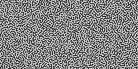 Organic seamless patterns with rounded lines Diffusion reaction background. Monochrome background of natural organic forms motion. Overlay template abstract Turing organic wallpaper background.