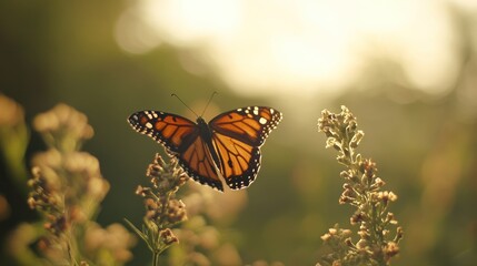 Obraz premium Monarch Butterfly in Flight