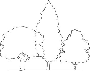 illustration design vector sketch image of tree plants in parks and forests for city greening