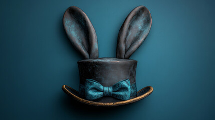 Sketch Style Vector Illustration of a Magician Hat with Bunny Ears
