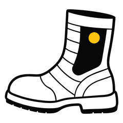 Firefighter Boots vector Illustration Isolated white background.