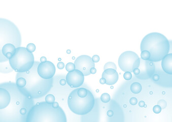 透過PNG　水色のキラキラしたシャボン玉背景　Light blue sparkling soap bubble background