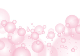 透過PNG　ピンク色のキラキラしたシャボン玉背景　pink glitter soap bubble background