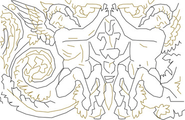 vector sketch illustration silhouette design ornament pattern animal mythology classic vintage ethnic traditional roman greek