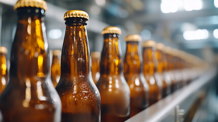 Bottling Process of Cold Beer in Brewery
