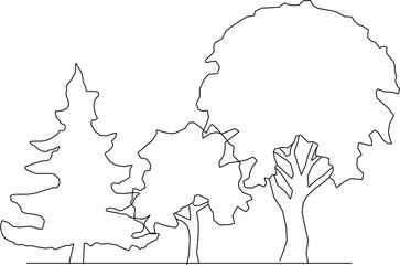 illustration design vector sketch image of tree plants in parks and forests for greening in metropolis