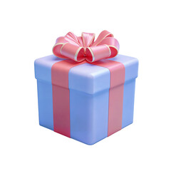 Obraz premium 3d cartoon icon gift box isolated over transparent background, PNG cut-out