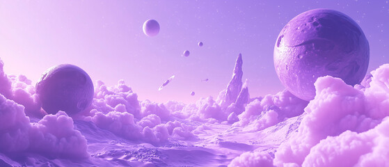 Obraz premium Purple Planet Landscape.