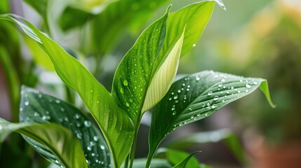 Obraz premium Bright Peace Lily Leaves