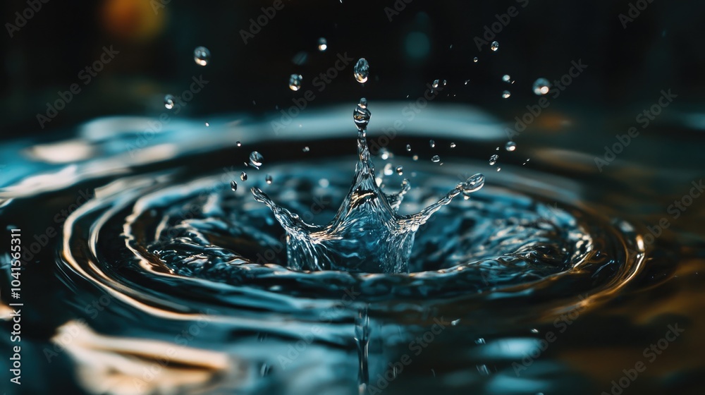Aufkleber Macro shot of a water drop creating a splash