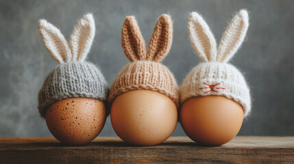 Easter bunny with eggs, stock photo