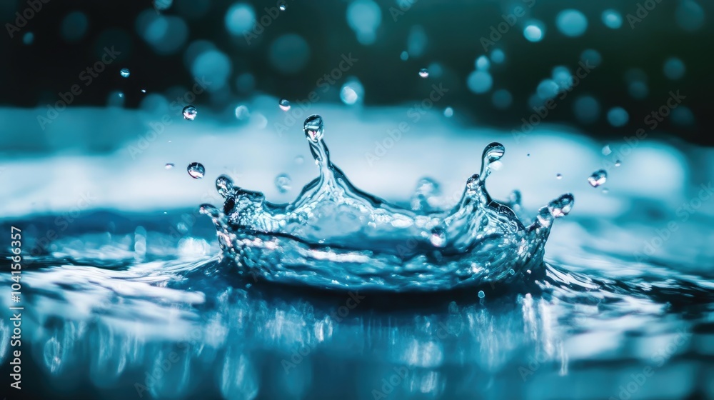 Aufkleber Macro shot of a water drop creating a splash