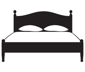 Bed icon vector illustration. Bed silhouette icon