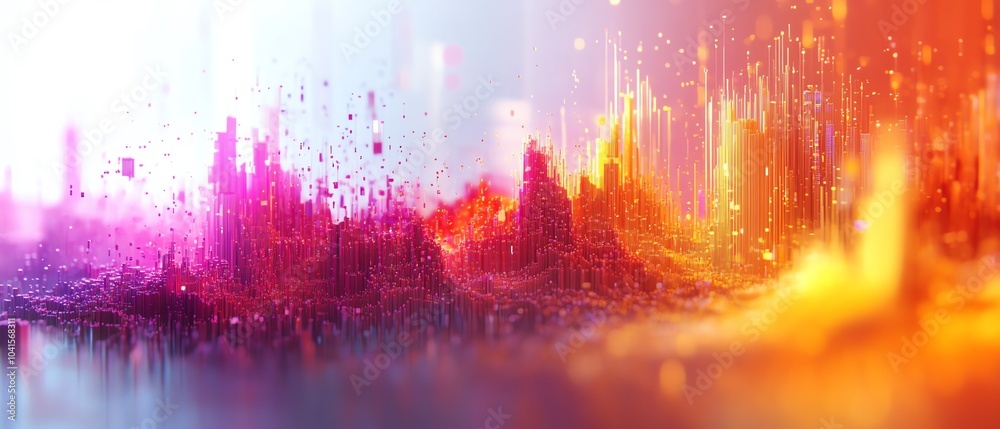 Poster 3d rendering of an abstract data analytics concept on a light backdrop, modern design, sleek and vib