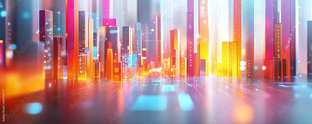 Leinwandbilder 3d rendering of an abstract data analytics concept on a light backdrop, modern design, sleek and vib