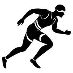 Track and Field Player Silhouette Vector Design.