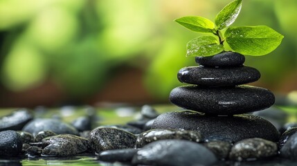 Zen stones symbolizing life balance ideal for spa therapy and meditation themes