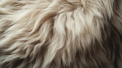 Close up of a fluffy animal featuring long fur showcasing space for text or graphics