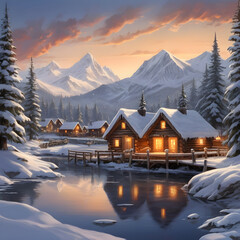 Winter Wonderland Village: A Peaceful Mountain Retreat