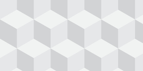Obraz premium Seamless white geometric cube creative concept triangle overlapping overlap square technology background. geometric digital cubes fabric and wallpaper grid block texture background.