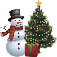 Christmas themed isolated on transparent background for illustration and t-shirt printing