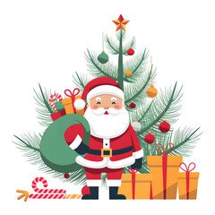 Christmas themed isolated on transparent background for illustration and t-shirt printing