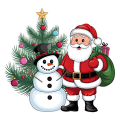 Christmas themed isolated on transparent background for illustration and t-shirt printing