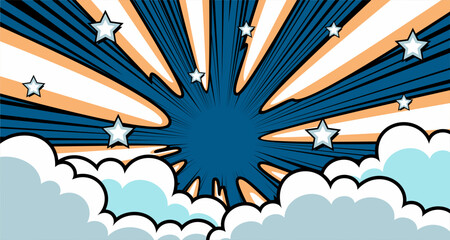 Cartoon comic cloud smoke retro illustration