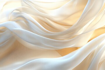 Obraz premium Chiffon Background Design: Light Silk Fabric in Beige and White Tones