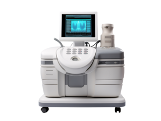 a machine with a monitor and a scanner