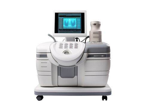 a machine with a monitor and a scanner