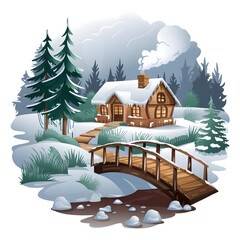 Christmas themed isolated on transparent background for illustration and t-shirt printing