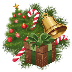 Christmas themed isolated on transparent background for illustration and t-shirt printing