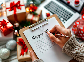 Christmas New Year Santa's shop letter mockup