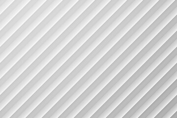 Simple background with diagonal stripes in light gray tones. Uniformly stripes create a sense of depth and lightness with a soft three-dimensional effect. Abstract backdrop for tech or business design