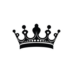 crown icon isolated on white background, Royal king crown queen princess tiara diadem prince crowns silhouette logo vector illustration
