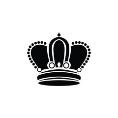 crown icon isolated on white background, Royal king crown queen princess tiara diadem prince crowns silhouette logo vector illustration