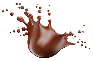 chocolate splash isolated on a white background. 3d render