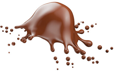 chocolate splash isolated on a white background. 3d render