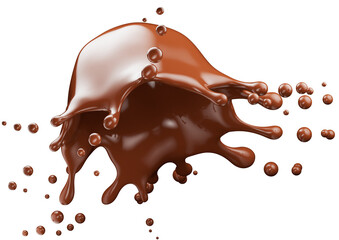 chocolate splash isolated on a white background. 3d render