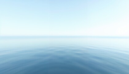 Fototapeta premium Calm and serene seascape with smooth water surface and soft blue hues creating a peaceful atmosphere