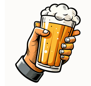 hand holding beer glass clip art preview