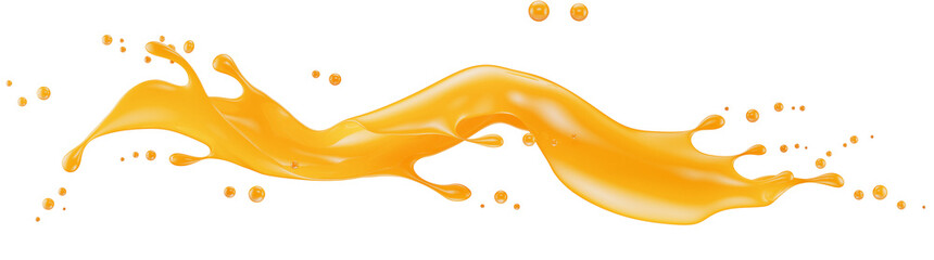 orange juice splash isolated on a white background. 3d render