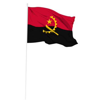 recommend clip art: Vector illustration of wavy Angola flag on transparent background