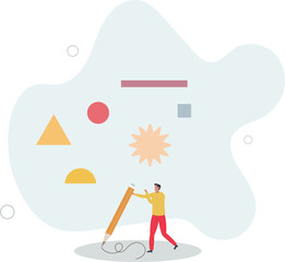 Creative writing and versatile topics author art work.flat design with people.