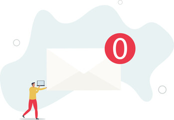 Email management, handle many emails or manage to reply all emails, efficiency or productive way,flat design with people.