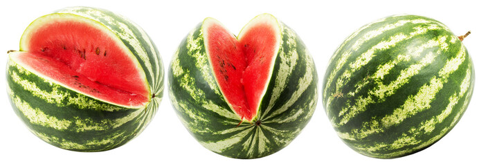 set of watermelons isolated on a white background