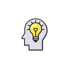 Creative idea icon with light bulb vector illustration